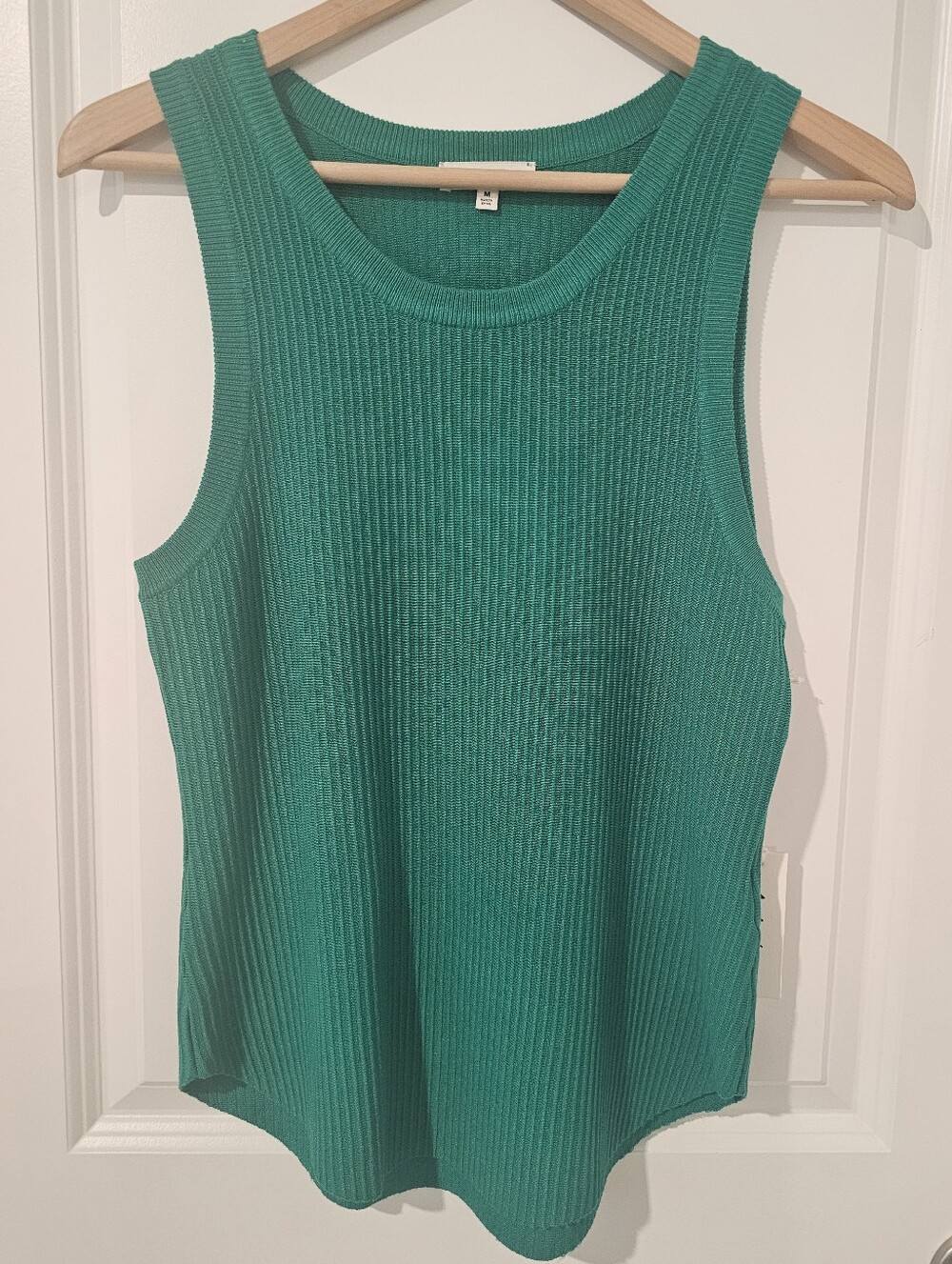 Green Ribbed Tank Top, Size Medium